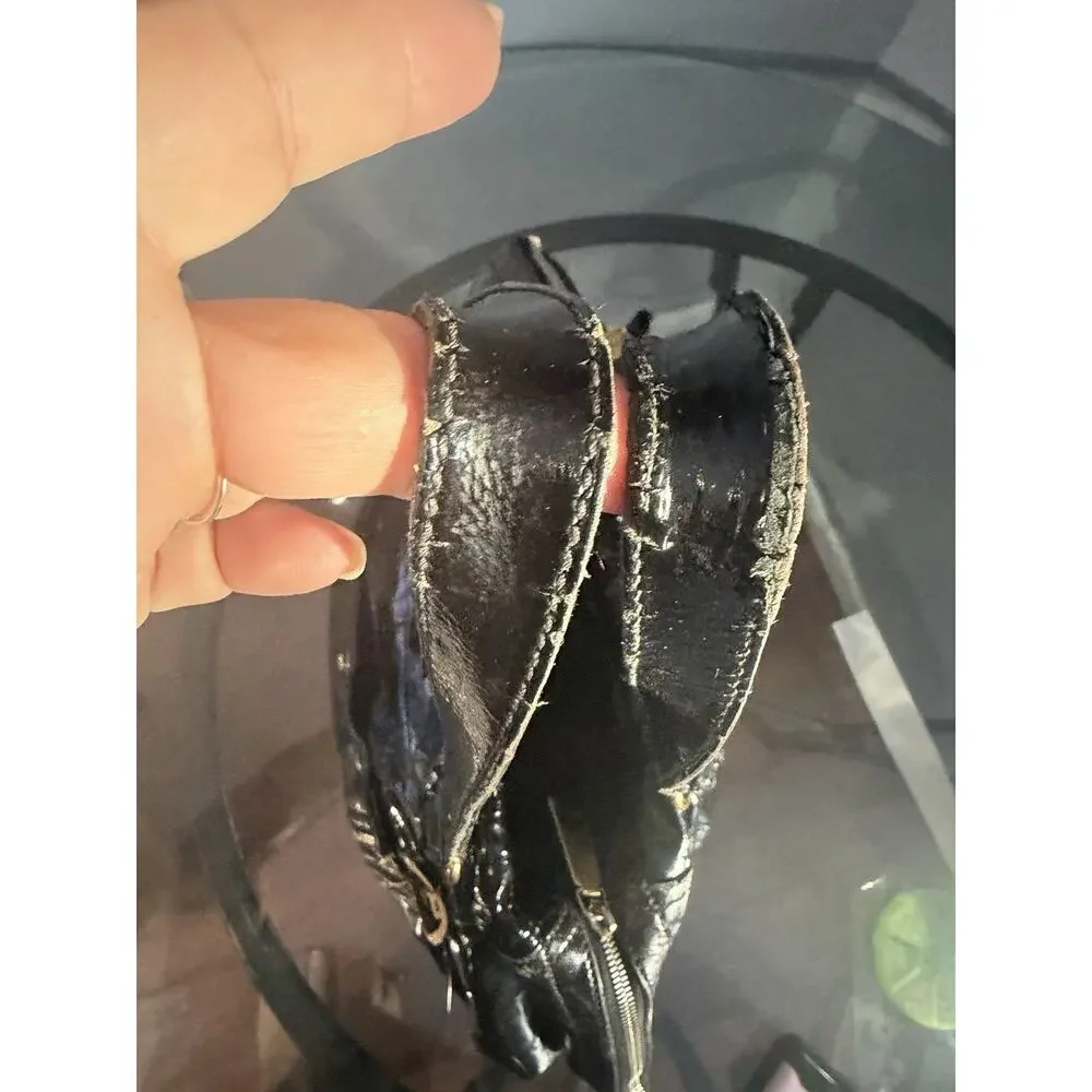 Yves Saint Laurent Rare Downtown Black Patent Leather Tote Bag Hand Bag - Picture 10 of 14